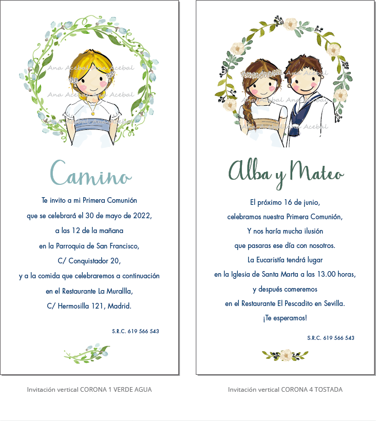 invitaciones primera comunion