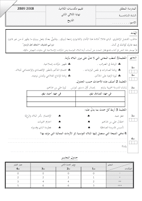 تقييم تاريخ سنة سادسة ابتدائي الثلاثي الثاني, تحميل امتحان تاريخ سنة سادسة الثلاثي الثاني pdf, تقييمات  تاريخ سنة سادسة