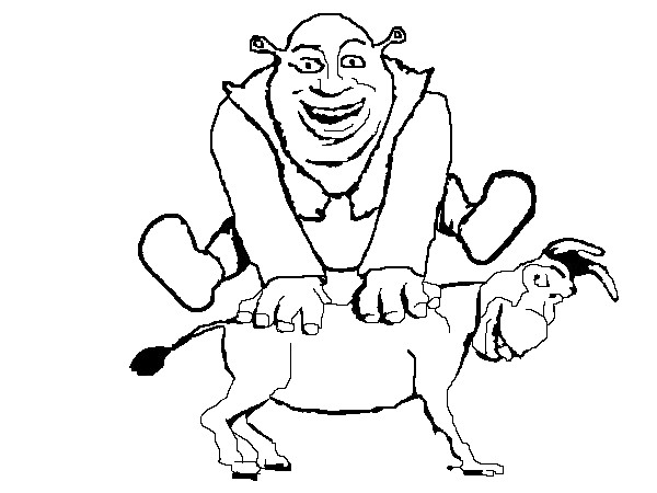 Top 15 Shrek and Donkey coloring pages