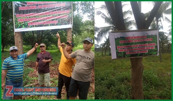 Petani Di lahan PTPN XII Pasewaran Afdeling Kampe Bengkak Kecamatan Wongsorejo Banyuwangi Jawa timur, Pasang Banner Di Lahan-Lahan Yang Mereka Garap