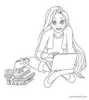 Rapunzel modern girl coloring page