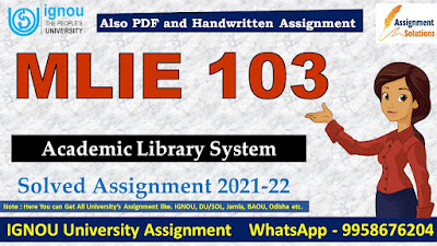 MLIE 103 Solved Assignment 2021-22