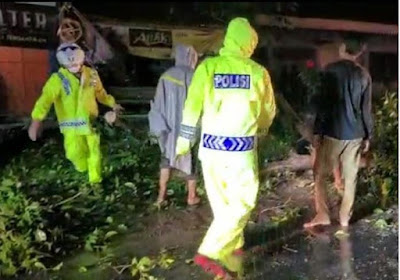 Pohon yang tumbang di jalan ngawi menuju solo hingga macet  satu jam