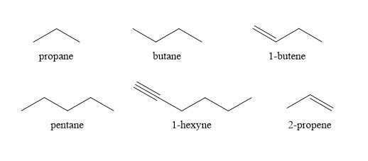 straight chain organic compounds