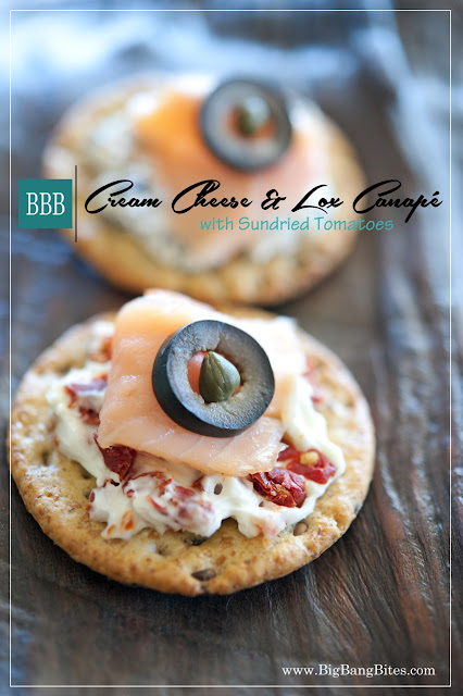 Cream Cheese & Lox Canapé with Sundried Tomatoes