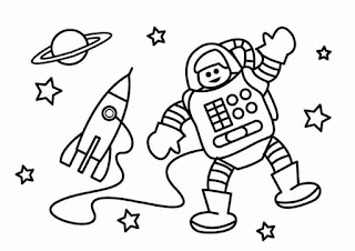 coloring pages to print - astronauts