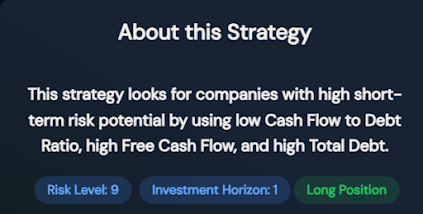 Low cash flow strategy
