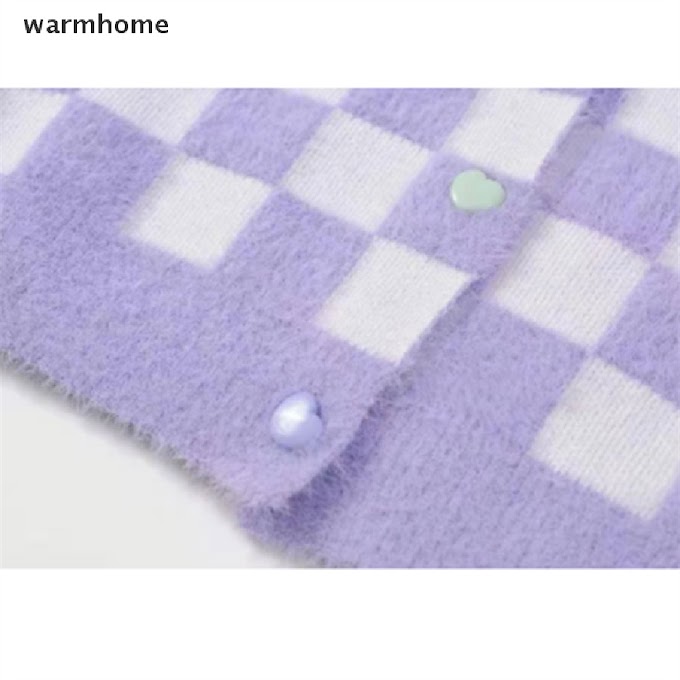 [ warmhome.vn ] Whvn Colorblock V-neck Bottomed Women's Knitted Sweaters Cardigans Patchwork Sweater Jelly