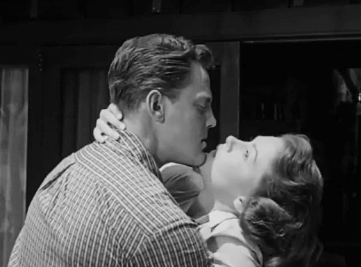 Screenshot - John Agar and Joyce Meadows in The Brain from Planet Arous, 1957