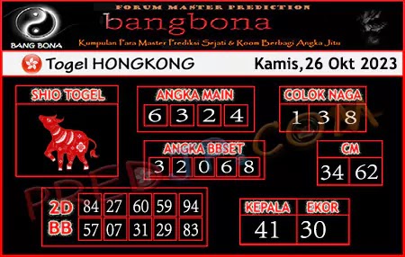 Prediksi HK Bang Bona Kamis 26 okt 2023