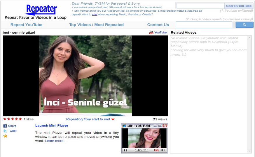 youtuberepeater com - inci - seninle güzel