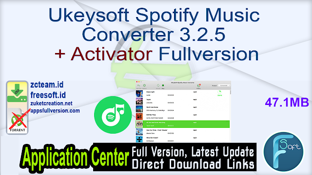 Ukeysoft Spotify Music Converter 3.2.5 + Activator Fullversion