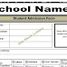 School Admission form template sample design MS word