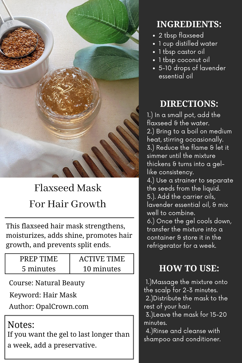 DIY Flaxseed Mask For Hair Growth - Opal Crown
