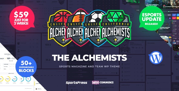 ALCHEMISTS V4.4.6 – SPORTS, ESPORTS & GAMING CLUB AND NEWS WORDPRESS THEME
