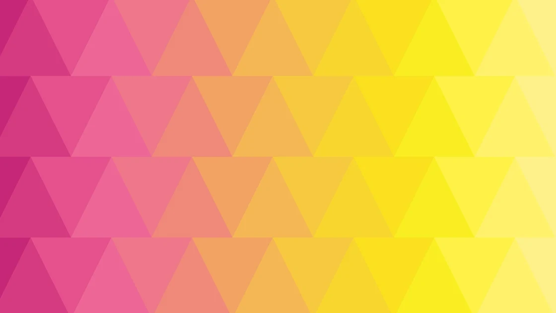 4K wallpaper with a vibrant triangular gradient pattern transitioning from tropical pink to sunny yellow.