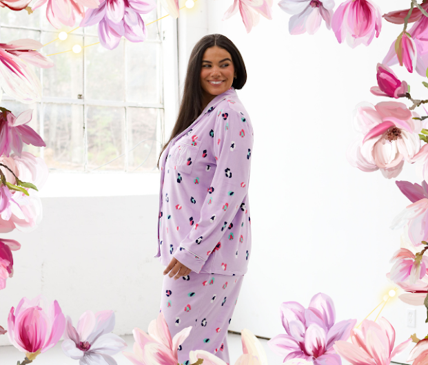 Lilac Scattered Leopard Softspun Pajamas