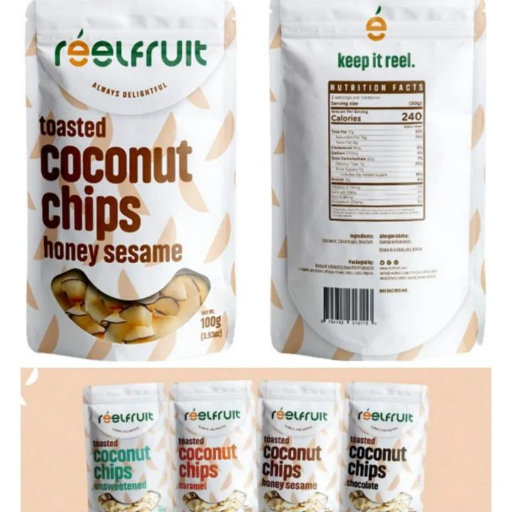 Reelfruit Snacks: Tasty Chewy Coconut Chips - Toasted Honey Sesame Snacking Bars - Gift Snacks for Family and Friends - Naija Groceries