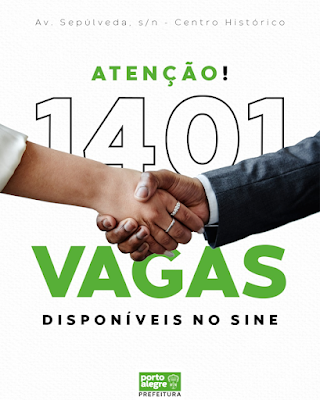 Mais de 1400 vagas no SINE Municipal de Porto Alegre