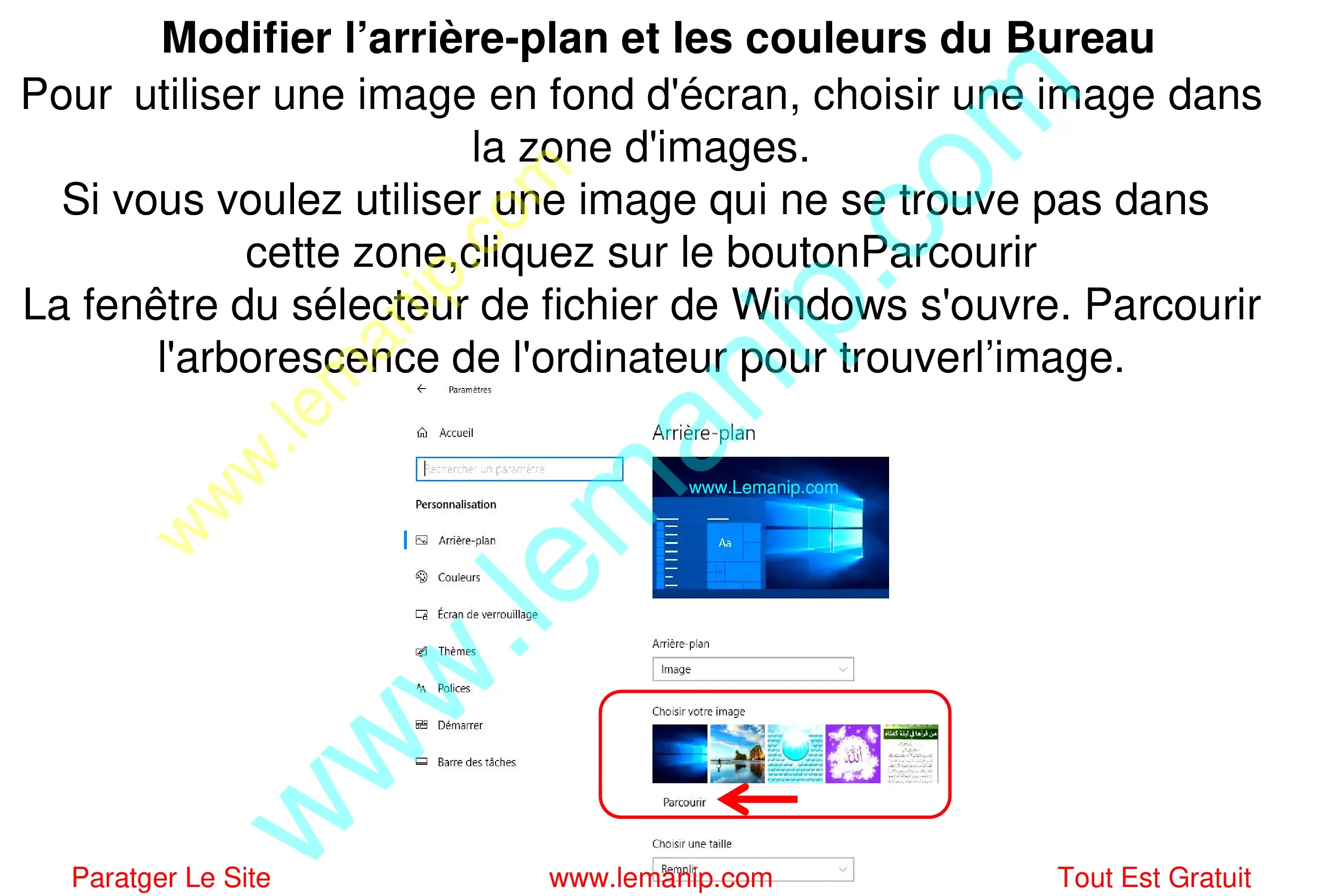 arrière-plan et les couleurs du Bureau