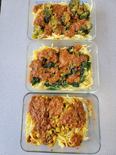 Vegetarian Spaghetti with Different Side Dishes