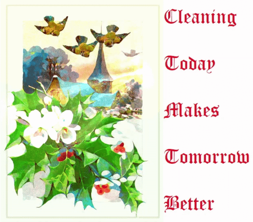 Cleaning Today Makes Tomorrow Better (cleaning housework sayings gif by JenExx)