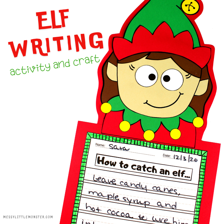 Elf writing activity and elf craft