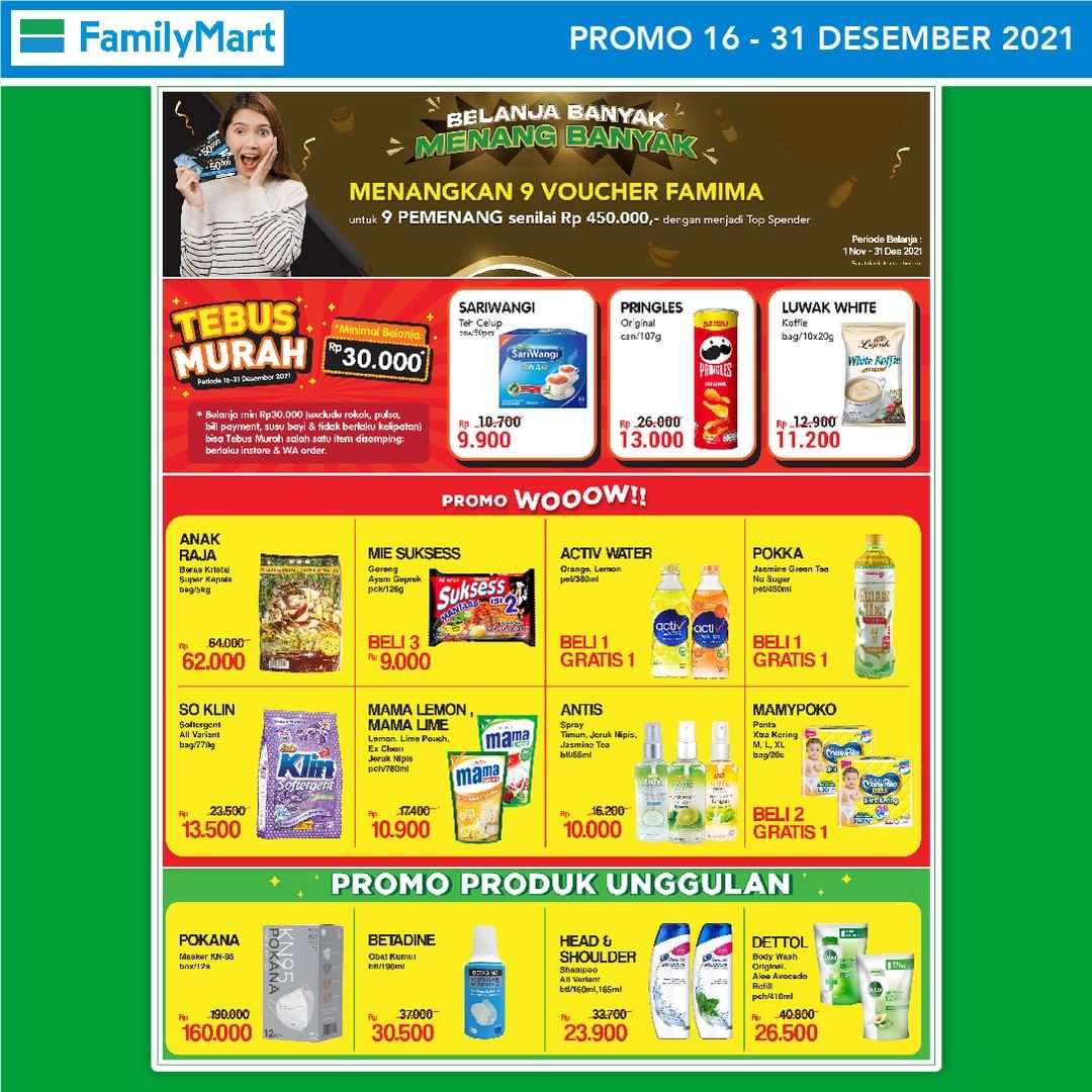 FamilyMart Katalog Dapat Gratis Ongkir 15KRIbu & Cashback (s.d 31 Des 2021)