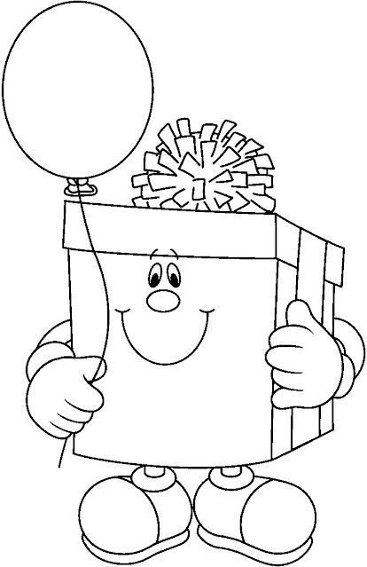 Gift Clip Art Coloring Pages
