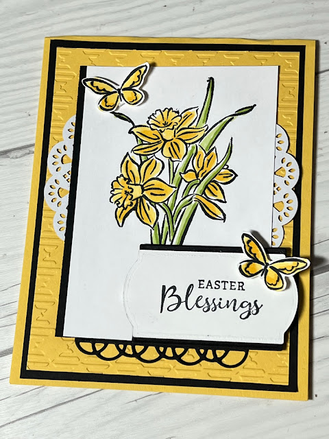 Floral Handmade Easter card using Stampin' Up! Daffodil Daydream Stamp Set