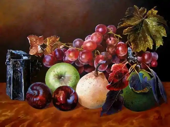 still life,oil painting,Hungarian Artist,Artist Ferenc Tulok