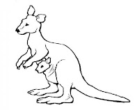 Kangaroo coloring page for kids
