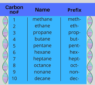 carbon chain with prefixes
