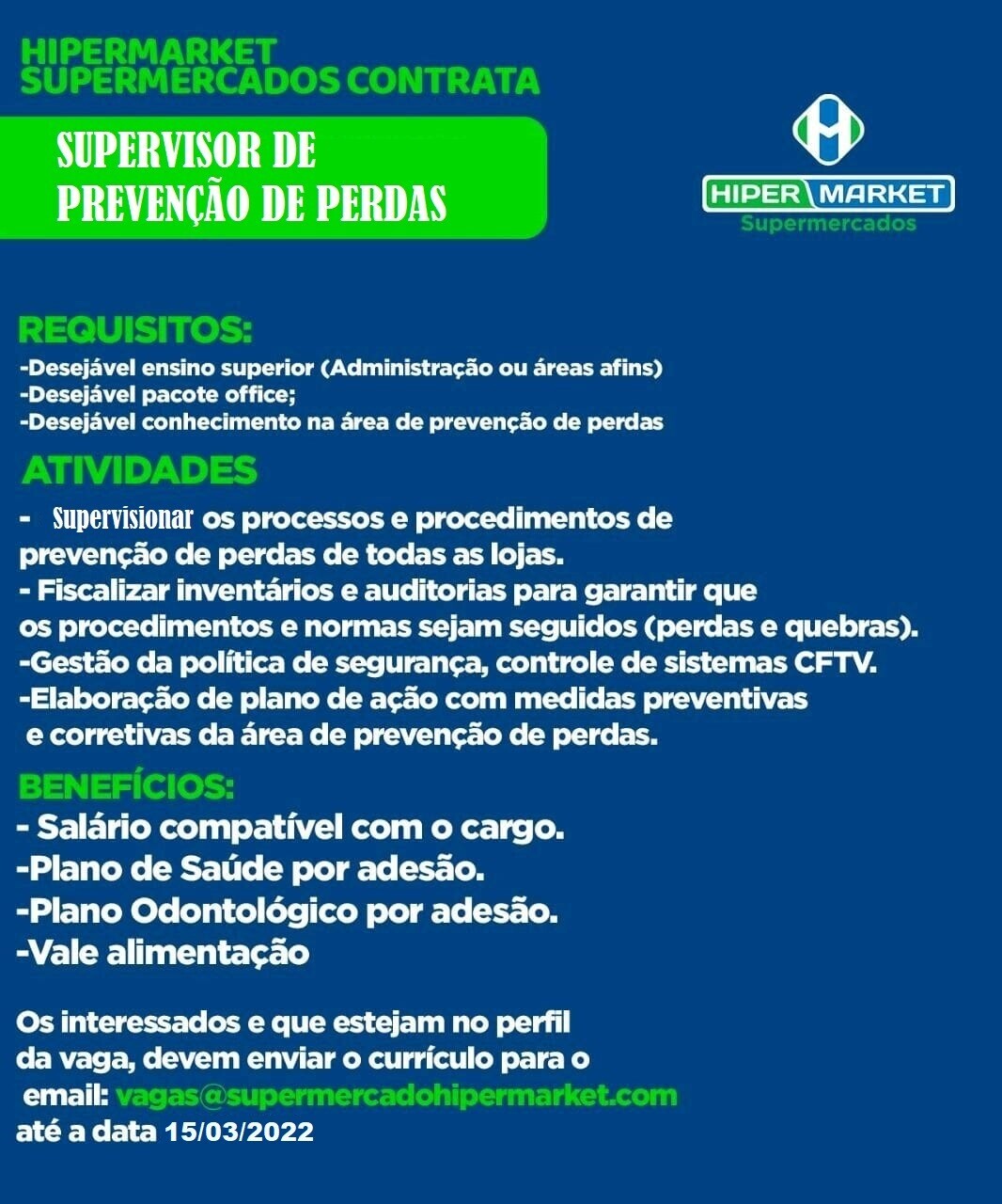 SUPERVISOR(A) DE PREVENÇÃO DE PERDAS