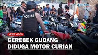 Gudang Penyimpanan Motor Curian Digrebek Polisi, 28 Sepeda Motor Bodong Ditemukan