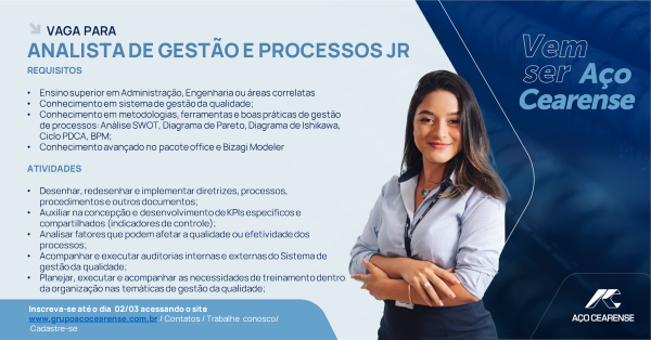 ANALISTA DE GESTÃO E PROCESSOS JR - CAUCAIA/CE