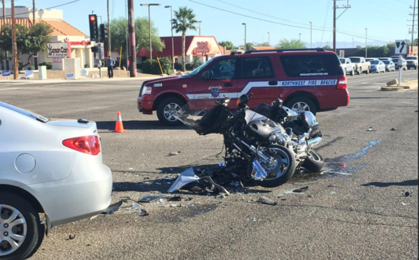 Motorycle accident scene