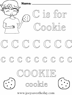 C is for cookie worksheet