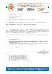 AIASC (Gr. B) CHQ reminds to the Hon'ble Secretary (Posts), New Delhi regarding NFG to HSG-I (RMS) & preparing seniority list & issuing posting orders of Superintendent Sorting Posts (RMS)