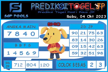 Prediksi Togel Singapura JP Rabu 04 Oktober 2023