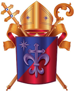 Desenho do brasão da arquidiocese de Natal usado pela instituição (imagem disponível no seu perfil no Facebook).