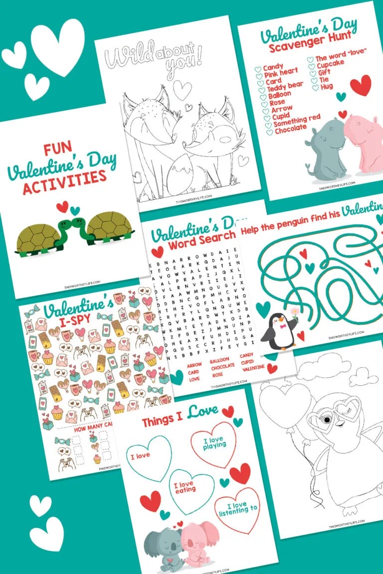 Valentines Day printable activities for kids