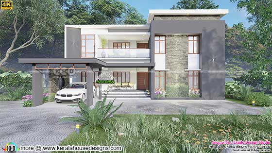 Contemporary residence front view rendering
