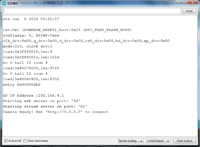 Tampilan alamat AP IP Address ESP32 CAM pada serial monitor