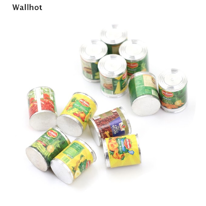 [ wallhot.vn ] Wallhot> Food Fruit Cans 12PCS Kitchen Dinning Room 1:12 Dollhouse Miniature well