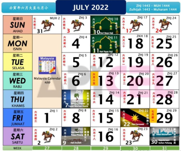 Kuda 2022 kalendar Kalendar 2022