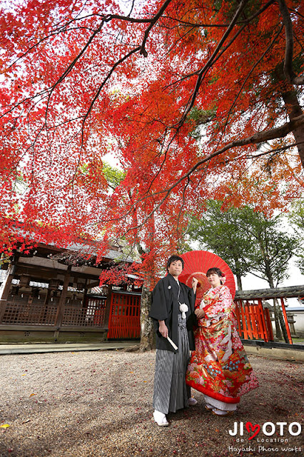 奈良の紅葉で前撮り撮影