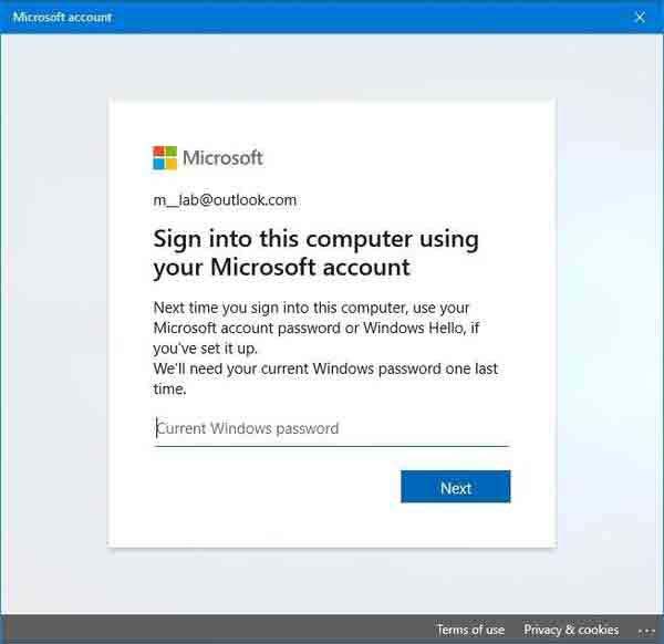 مشكلة تسجيل الدخول إلى حساب Microsoft في نظام التشغيل Windows 10