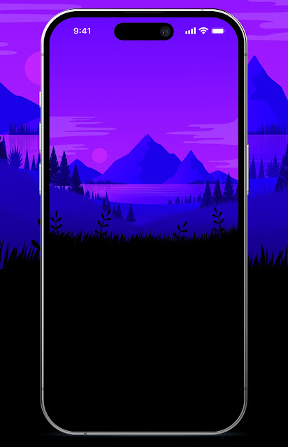iPhone Wallpaper 4k | Simple Purple Landscape