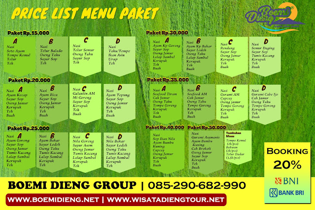 menu catering terbaru boemi dieng